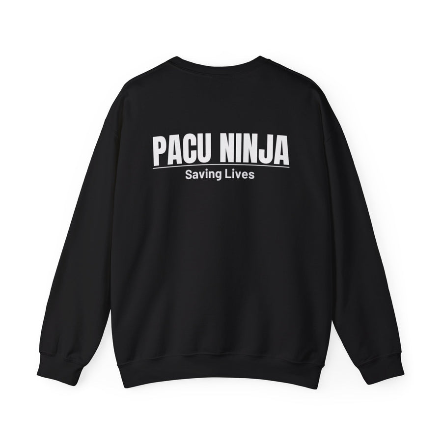 Pacu Ninja Sweatshirt – Saving Lives Stethoscope Crewneck for Nurses & ICU Staff