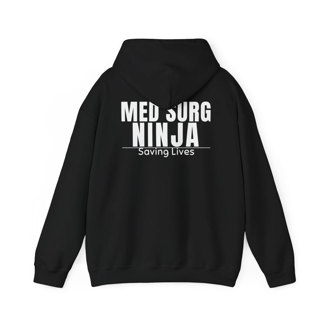 Med-Surg Ninja Hoodie – Stethoscope Graphic & “Saving Lives” Back Print