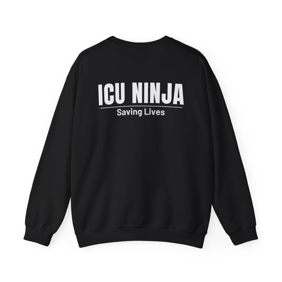 ICU Ninja Sweatshirt – "Saving Lives" Stethoscope Crewneck for Nurses & ICU Staff