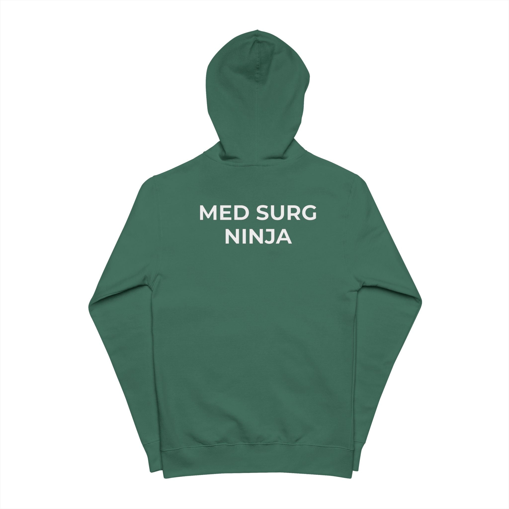 Zip Hoodie — Subtle MED SURC NINJA Back Embroidered Casual Zip-Up