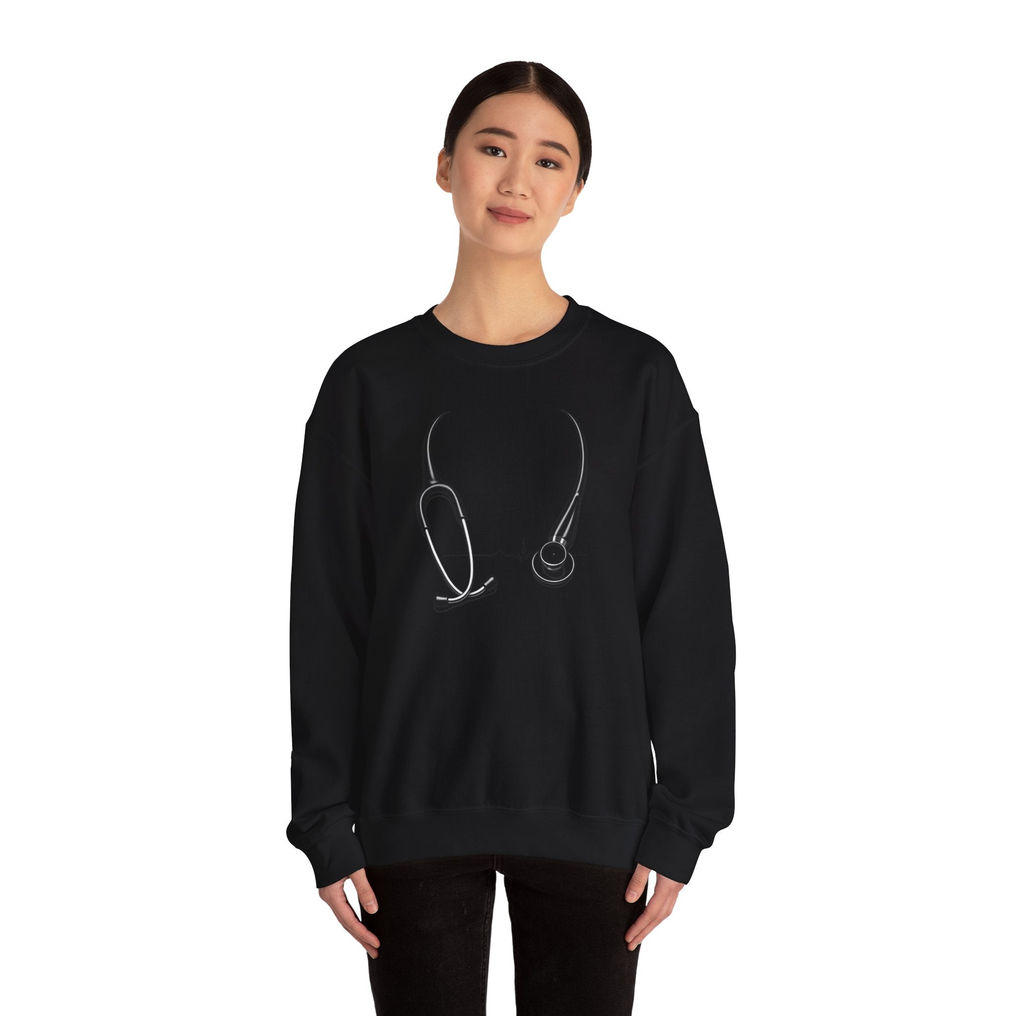 Med Surg Ninja Sweatshirt — Stethoscope Graphic Crewneck for Nurses
