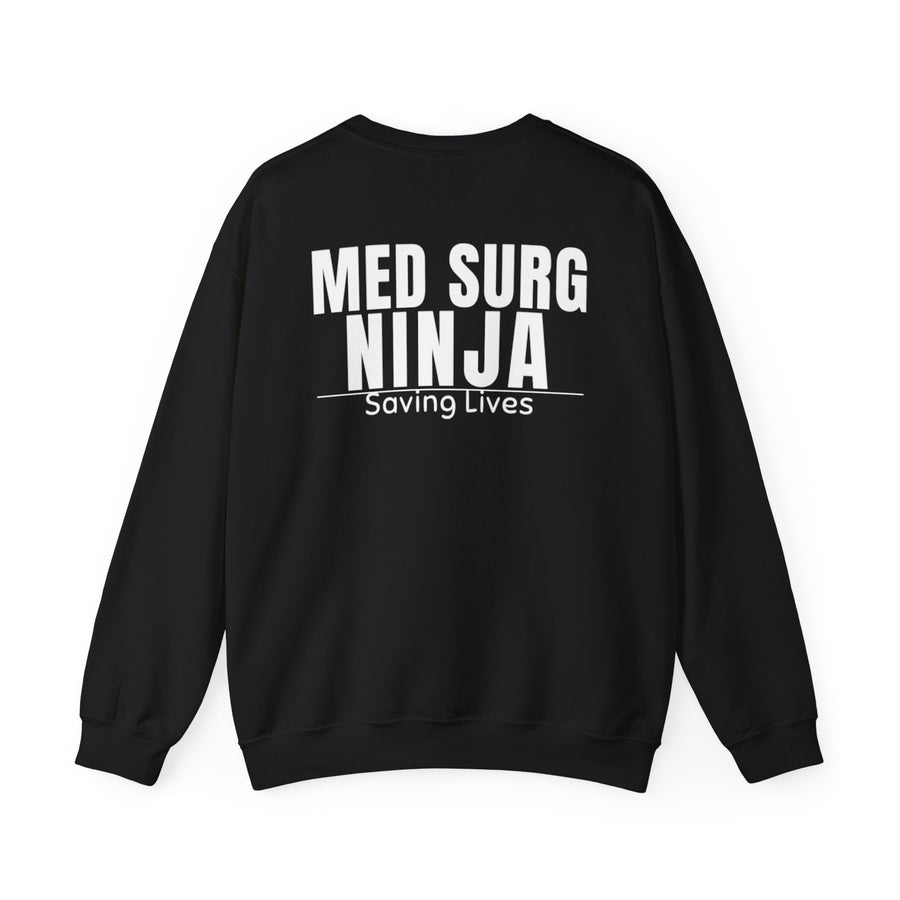 Med Surg Ninja Sweatshirt — Stethoscope Graphic Crewneck for Nurses