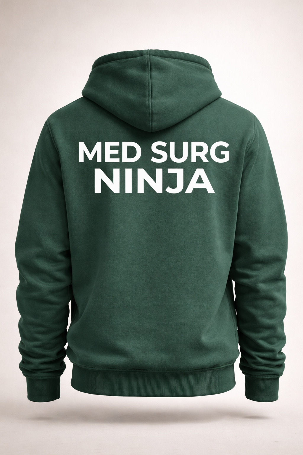 Zip Hoodie — Subtle MED SURC NINJA Back Embroidered Casual Zip-Up