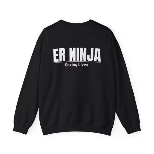 ER Ninja Crewneck Sweatshirt — Stethoscope Design, 'Saving Lives' Medical Gift