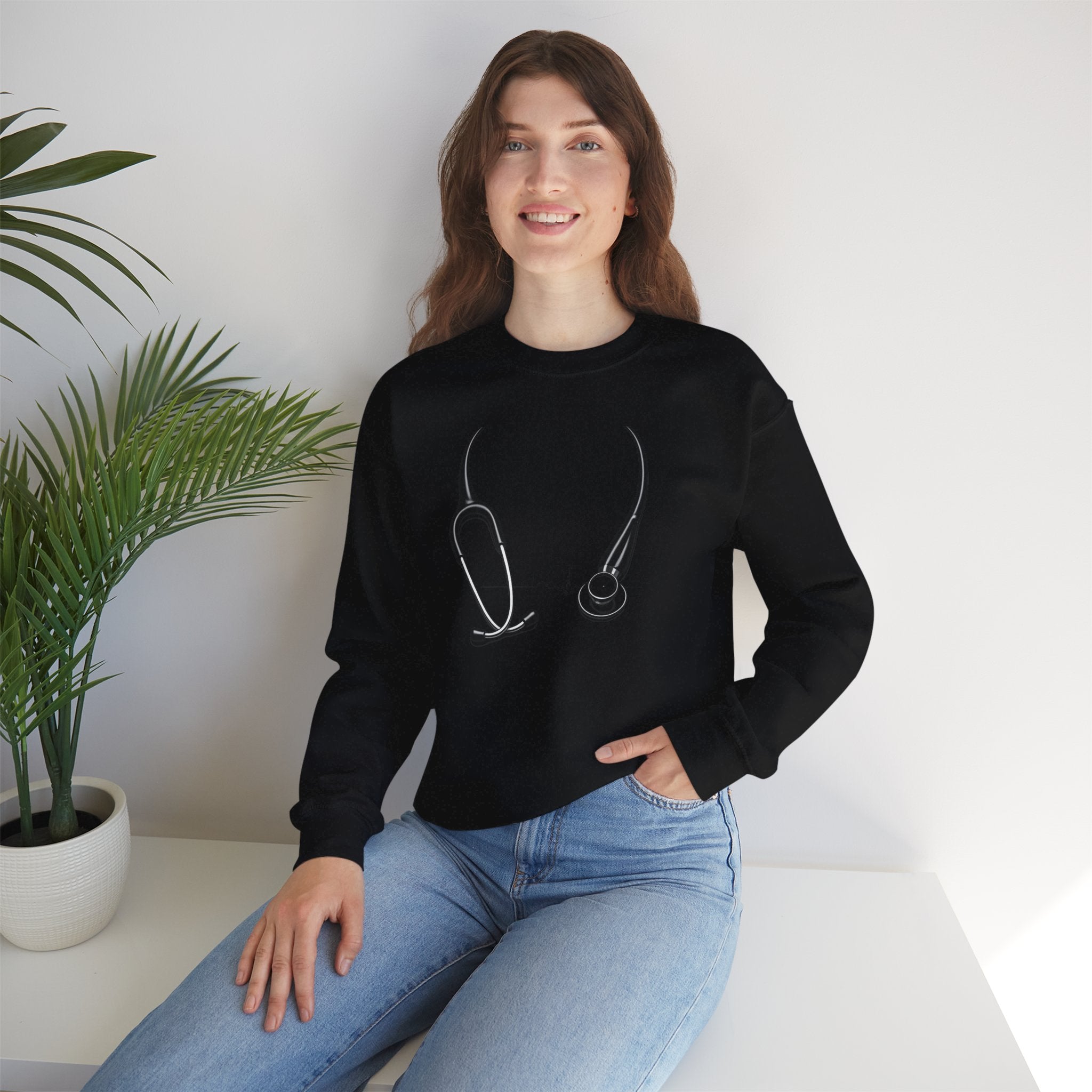 ICU Ninja Sweatshirt – "Saving Lives" Stethoscope Crewneck for Nurses & ICU Staff