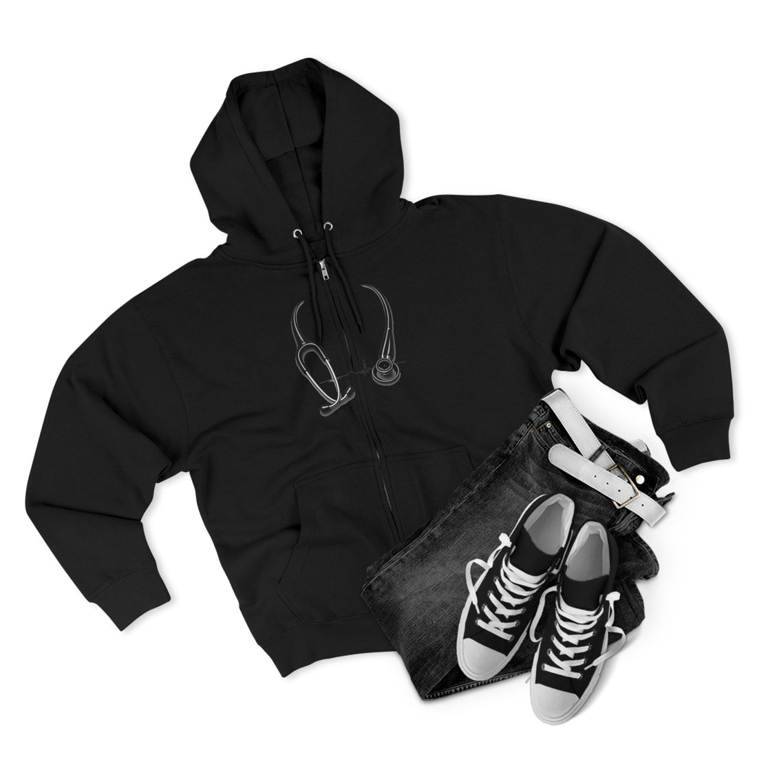 Med Surg Ninja Zip Hoodie — Stethoscope Design | Saving Lives Nurse Gift