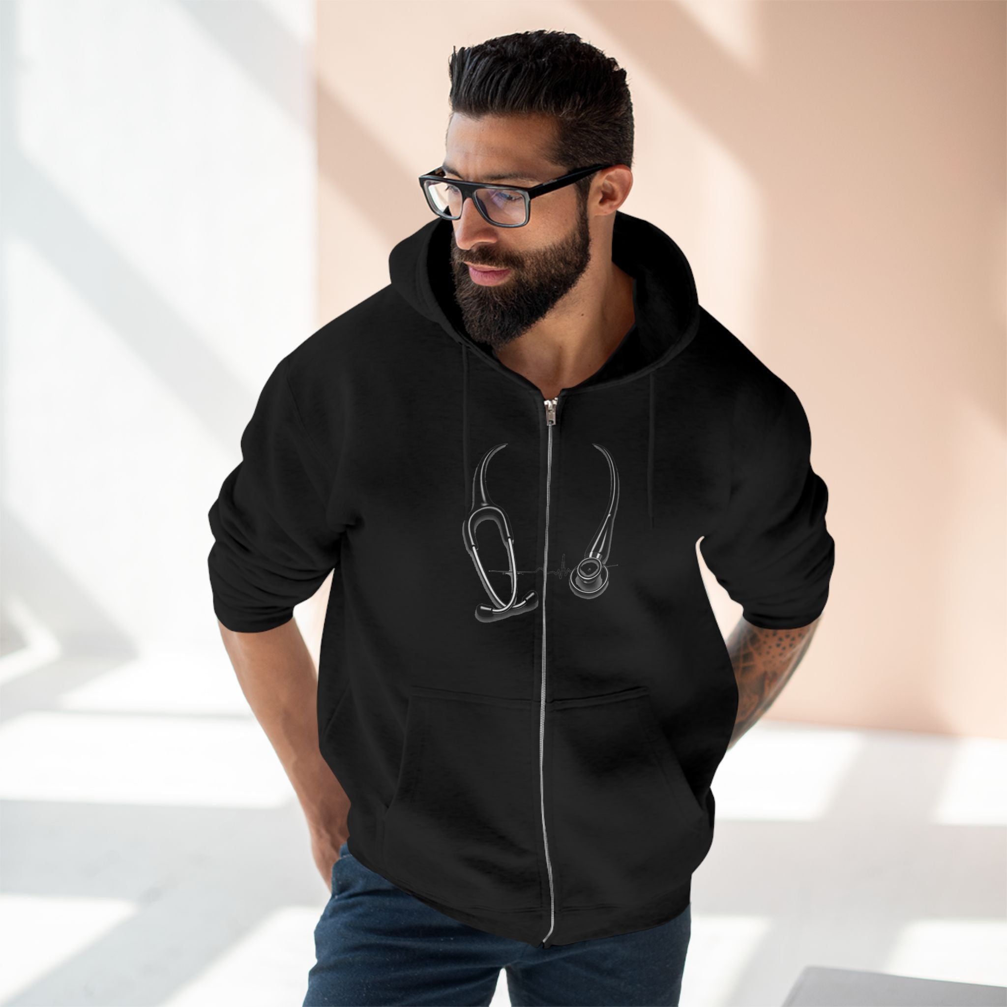 Med Surg Ninja Zip Hoodie — Stethoscope Design | Saving Lives Nurse Gift