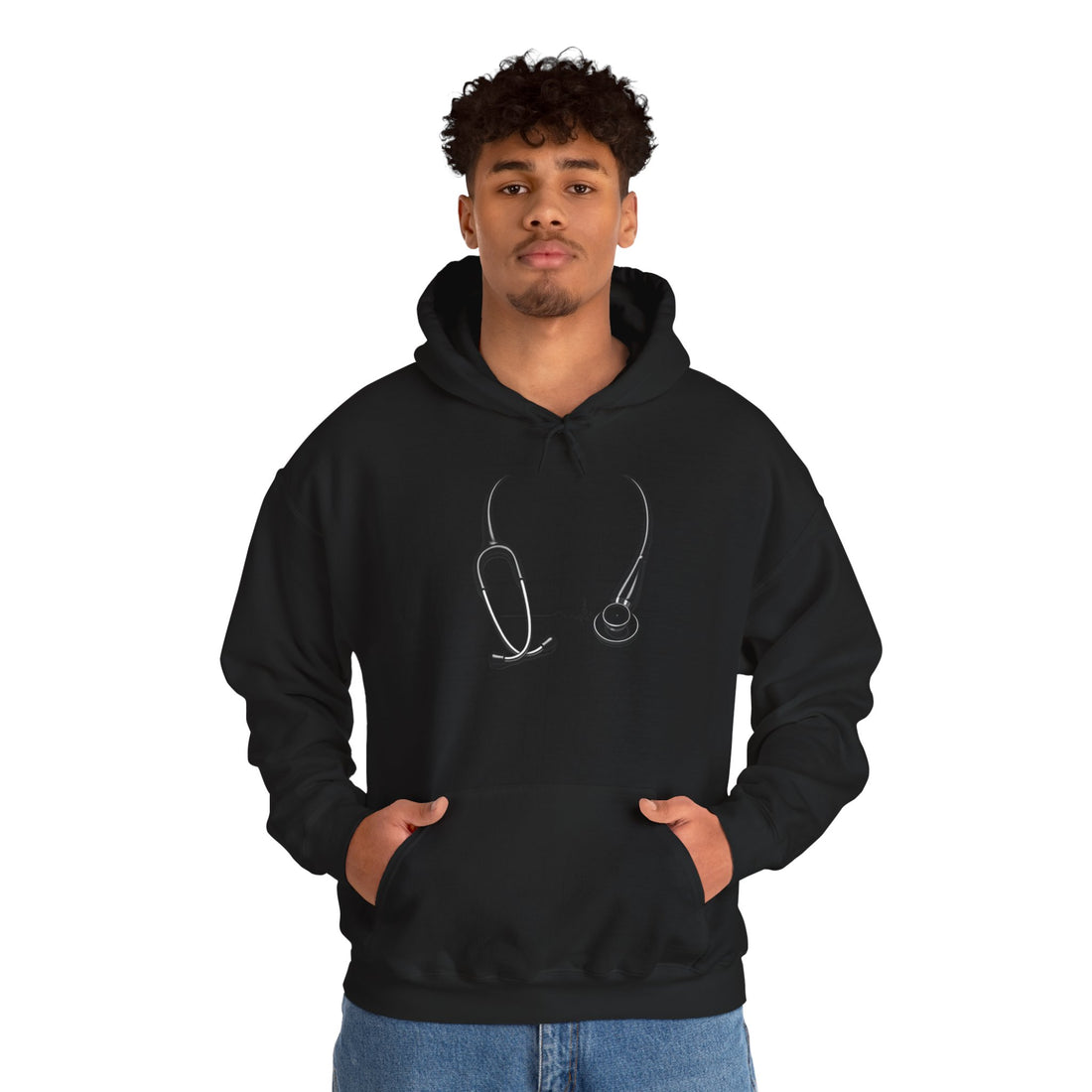 Med-Surg Ninja Hoodie – Stethoscope Graphic & “Saving Lives” Back Print