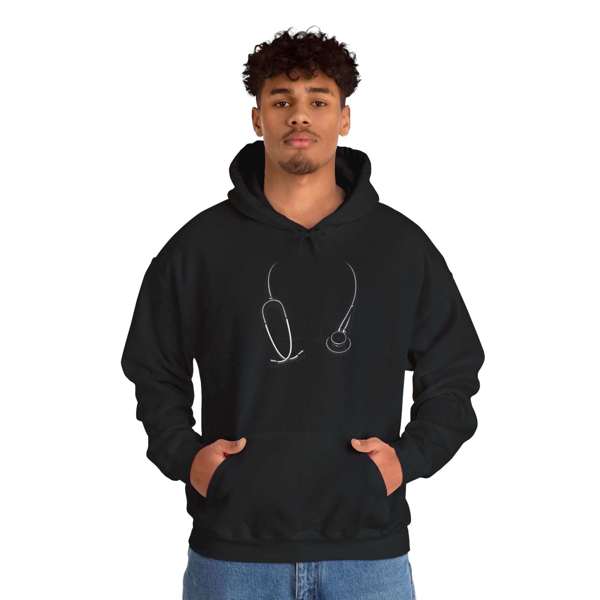Med-Surg Ninja Hoodie – Stethoscope Graphic & “Saving Lives” Back Print